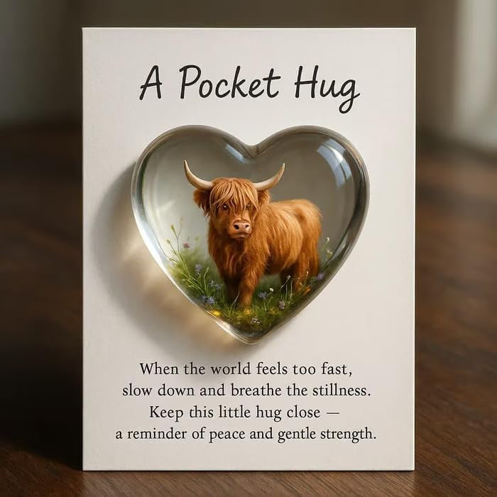 Highland cow pocket hug card